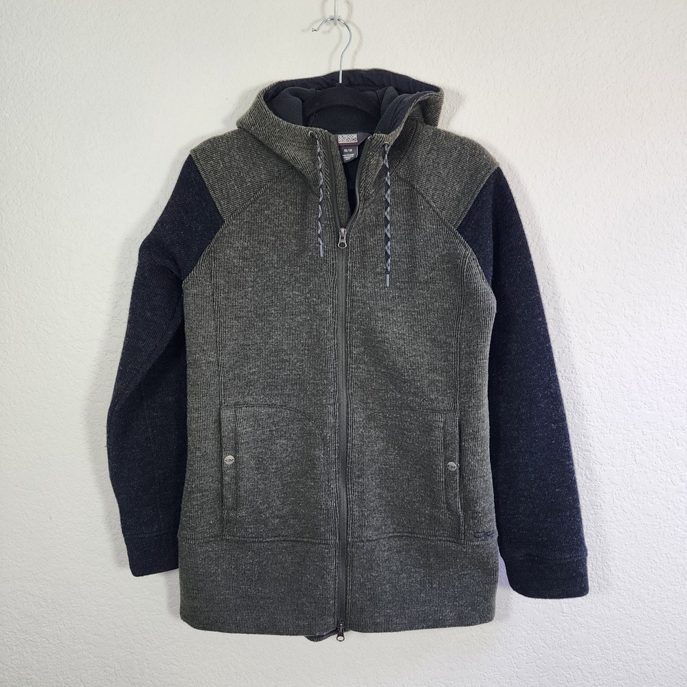 Outdoor Research Flurry Long Hoody Womens Medium Green Wool Blend Zip Jacket